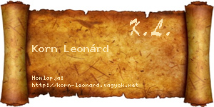 Korn Leonárd névjegykártya